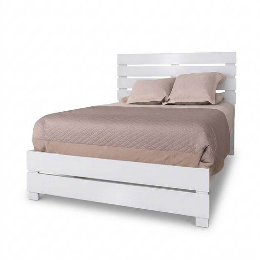 Complete Bed Set – 11" Mattress + 6" Box Spring + Wooden Frame