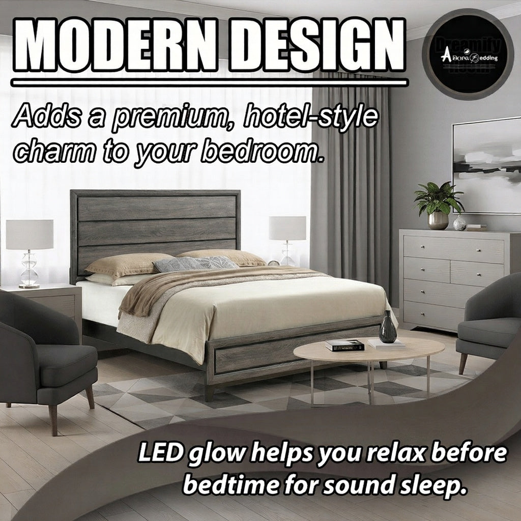 Complete Bed Set – 11" Mattress + 6" Box Spring + Wooden Frame