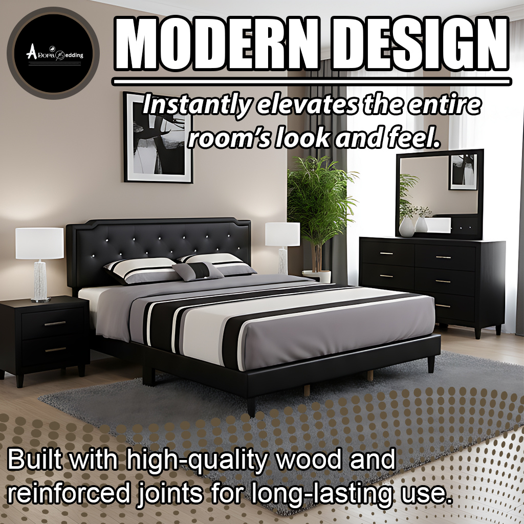 Complete Bed Set – 11" Mattress + 6" Box Spring + Wooden Frame