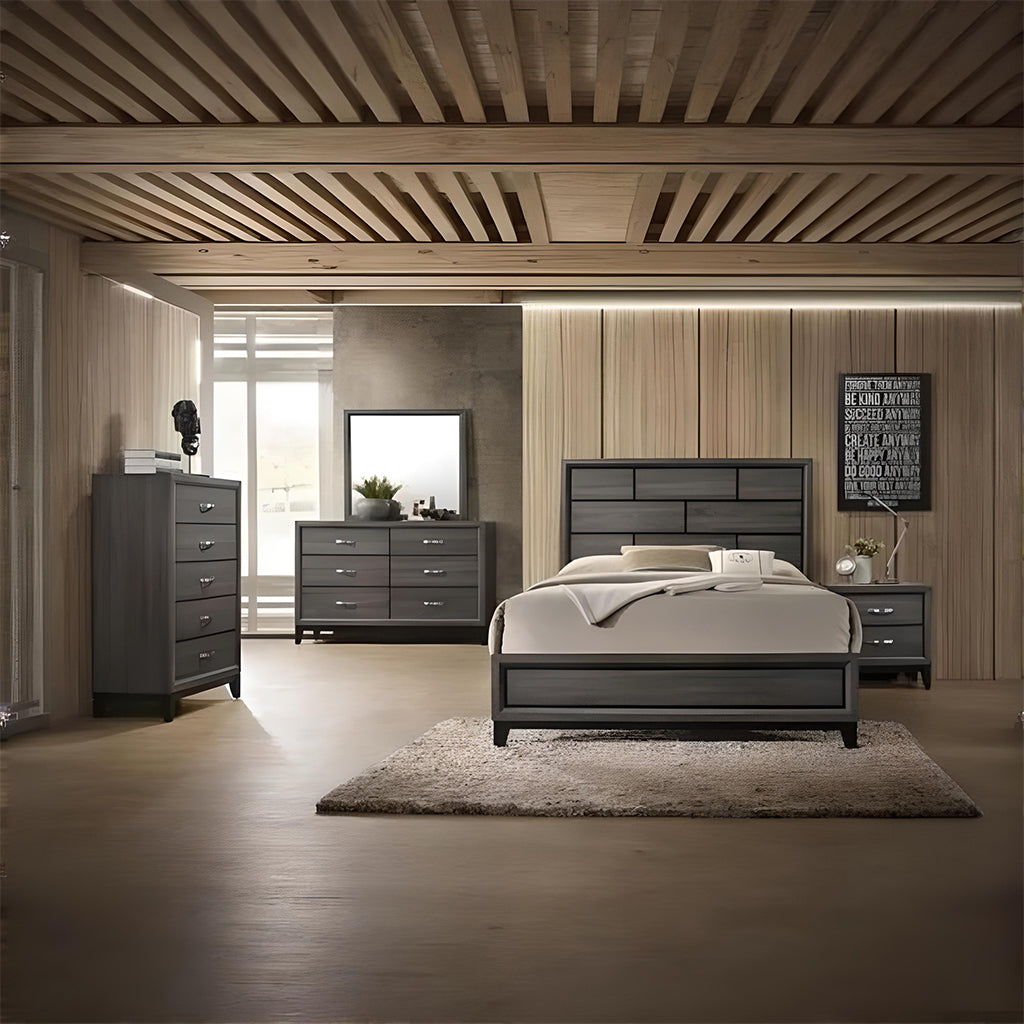 Complete Bedroom Set – Mattress, Box Spring & Bed Frame + Dresser with Mirror, Nightstand & Chest (Twin, Full, Queen, King)