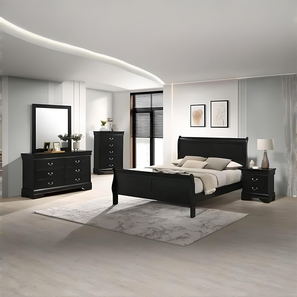 Complete Bedroom Set – Mattress, Box Spring & Bed Frame + Dresser with Mirror, Nightstand & Chest (Twin, Full, Queen, King)