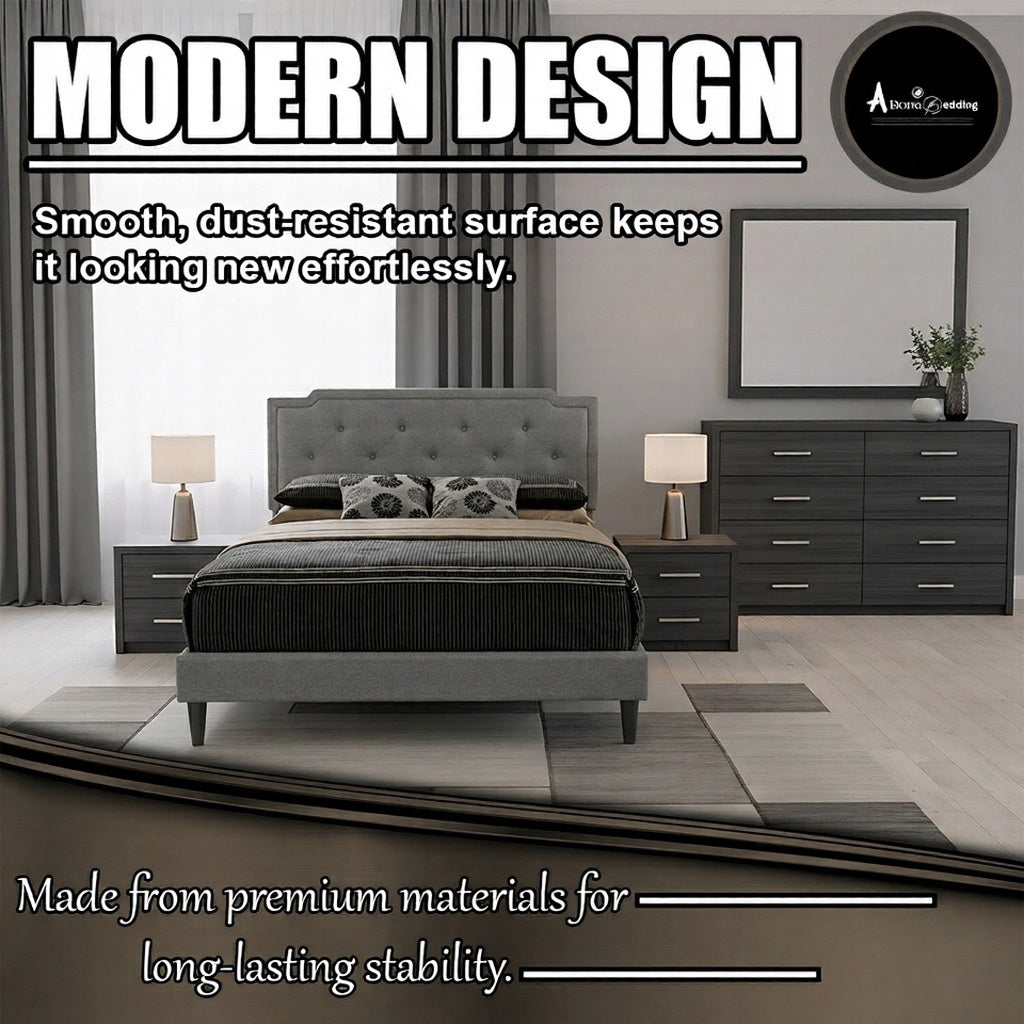Complete Bed Set – 11" Mattress + 6" Box Spring + Wooden Frame