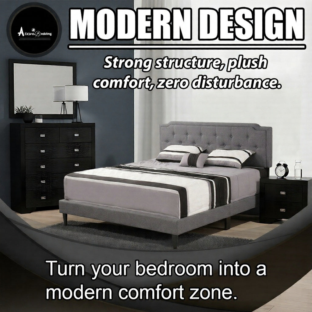 Complete Bed Set – 11" Mattress + 6" Box Spring + Wooden Frame