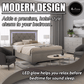 Complete LED Bed Set – 11" Mattress + 6" Box Spring + Wooden Frame