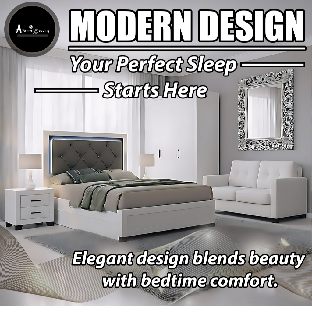 Complete Bed Set – 11" Mattress + 6" Box Spring + Wooden Frame
