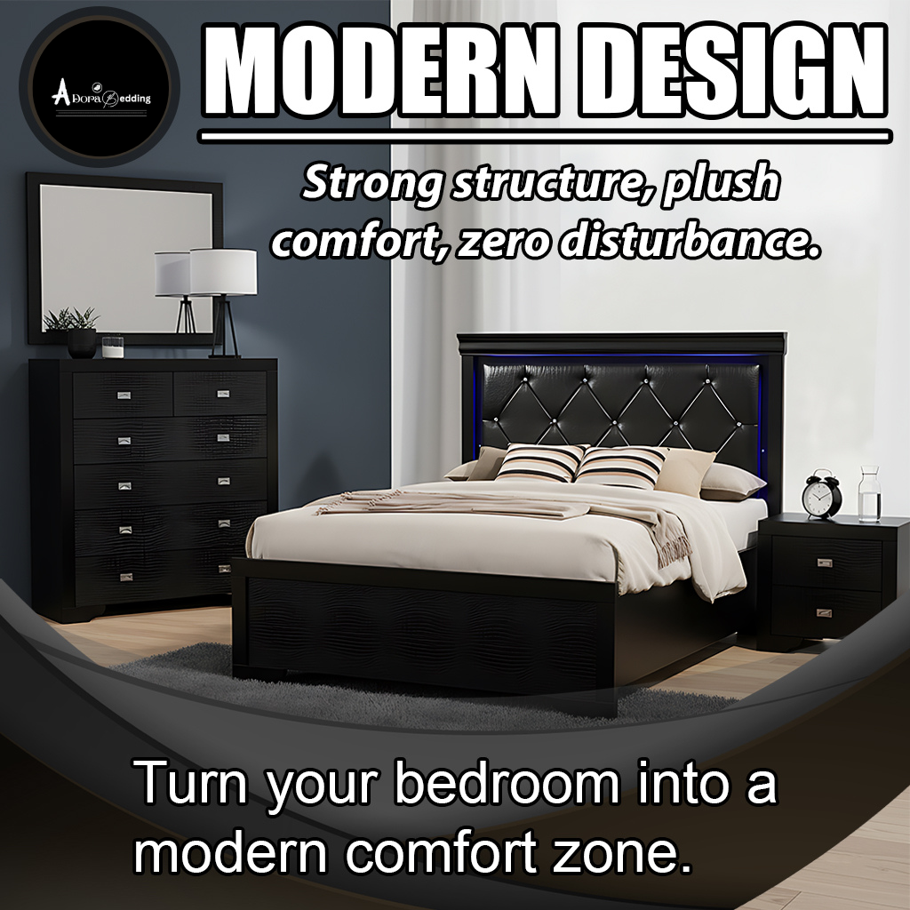 Complete Bed Set – 11" Mattress + 6" Box Spring + Wooden Frame