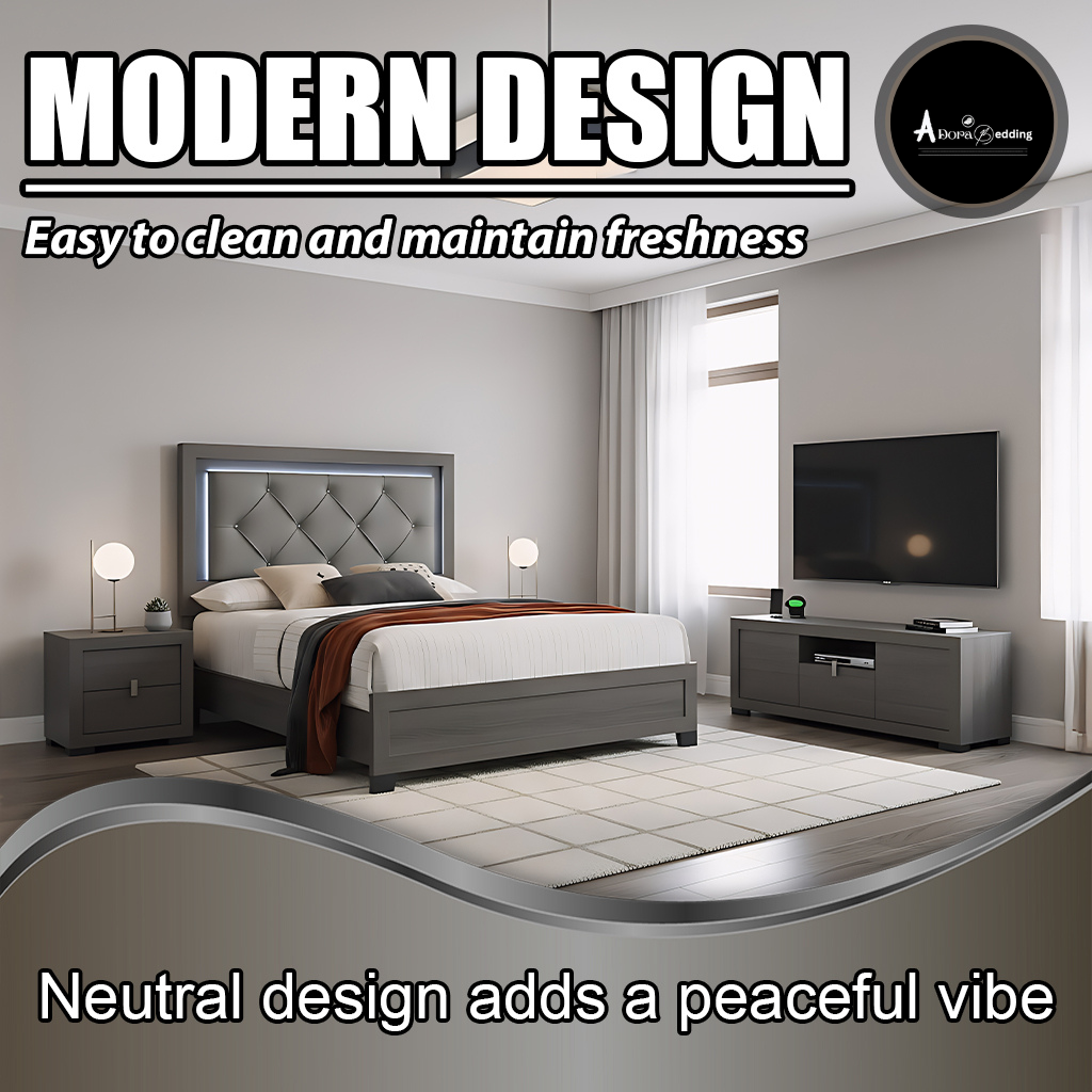 Complete Bed Set – 11" Mattress + 6" Box Spring + Wooden Frame