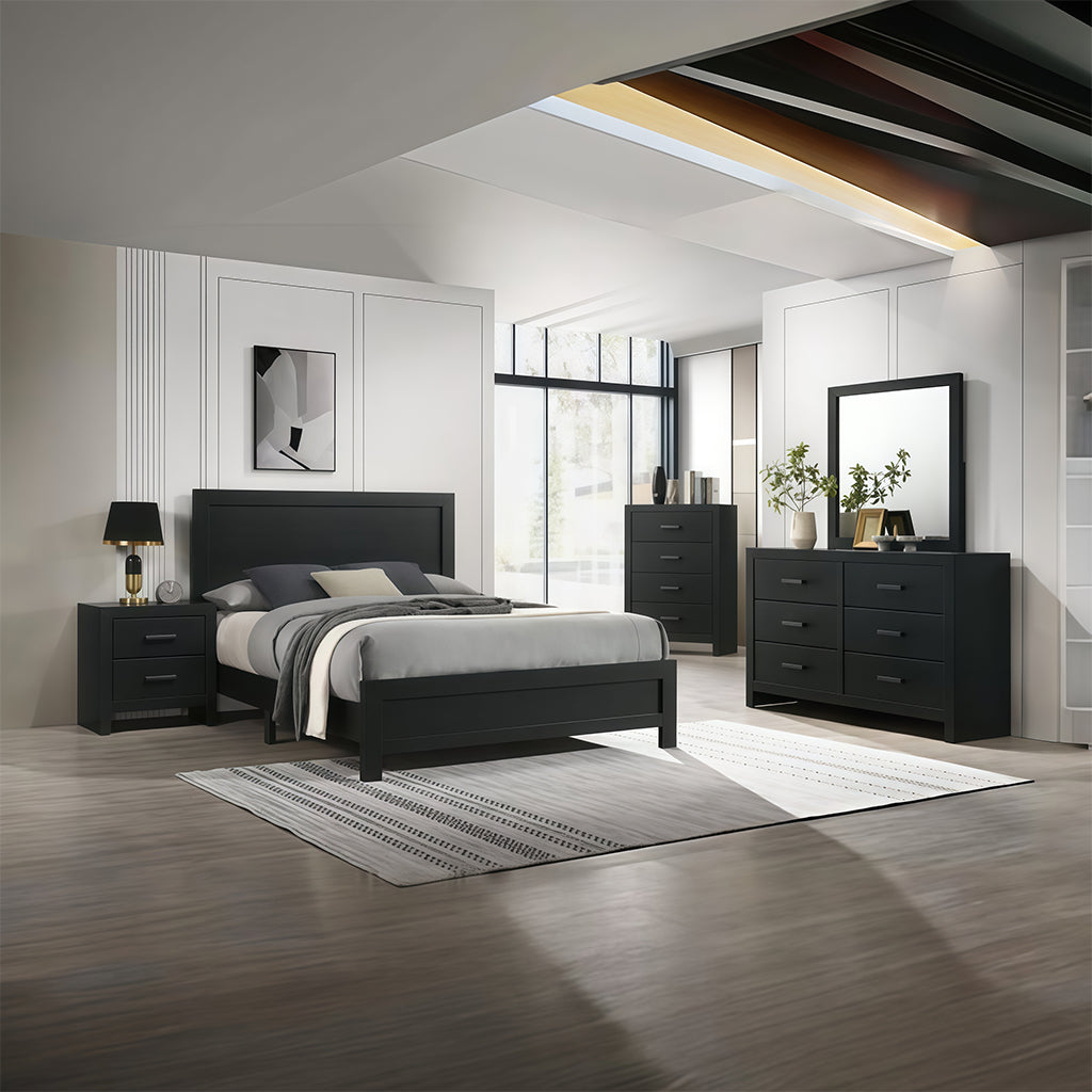 Complete Bedroom Set – Mattress, Box Spring & Bed Frame + Dresser with Mirror, Nightstand & Chest (Twin, Full, Queen, King)