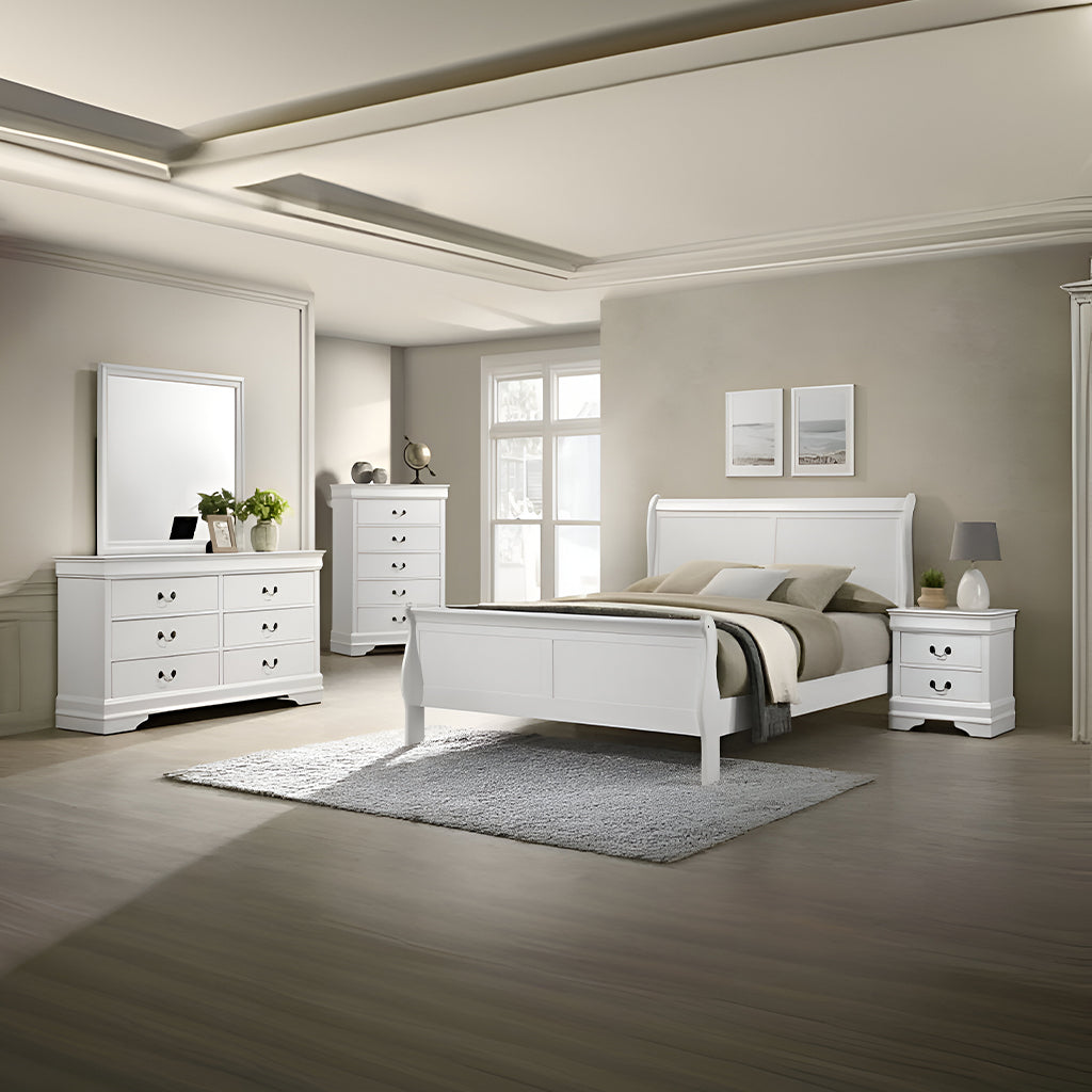 Complete Bedroom Set – Mattress, Box Spring & Bed Frame + Dresser with Mirror, Nightstand & Chest (Twin, Full, Queen, King)