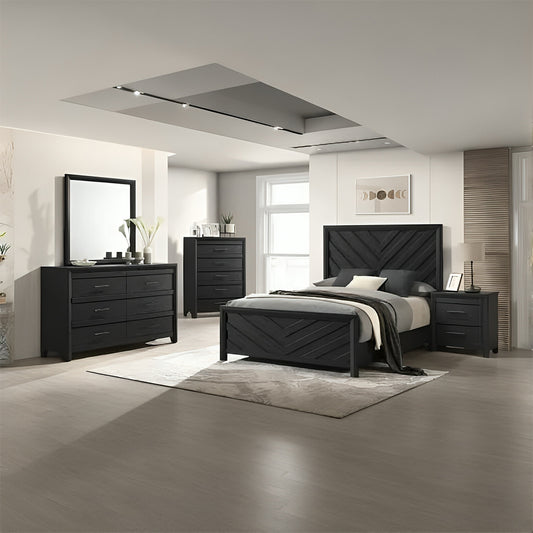 Complete Bedroom Set – Mattress, Box Spring & Bed Frame + Dresser with Mirror, Nightstand & Chest (Twin, Full, Queen, King)